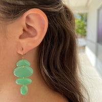 18K Yellow Gold "Small Totem" Chrysoprase Drop Earrings