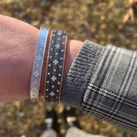 Roberto Coin 18K White Gold Princess Satin Finish Bangle with Fleur de Lis Diamonds