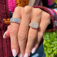 18K Rose Gold Pave Diamond Signet Ring