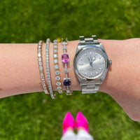 18K White Gold Sapphire and Tsavorite Bracelet
