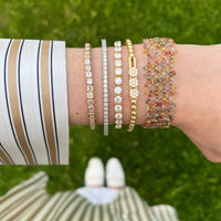 18K Yellow Gold Emerald Cut Tennis Bracelet