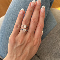 Platinum 3 Stone Pear Shape Sapphire Sides Engagement Ring Setting