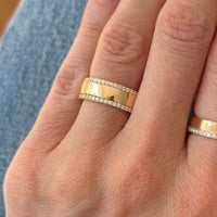 14K Yellow Gold Diamond Edge Wedding Band