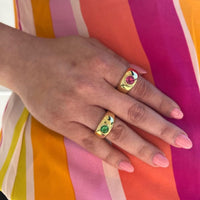 18K Yellow Gold Tsavorite Bezel Set Ring