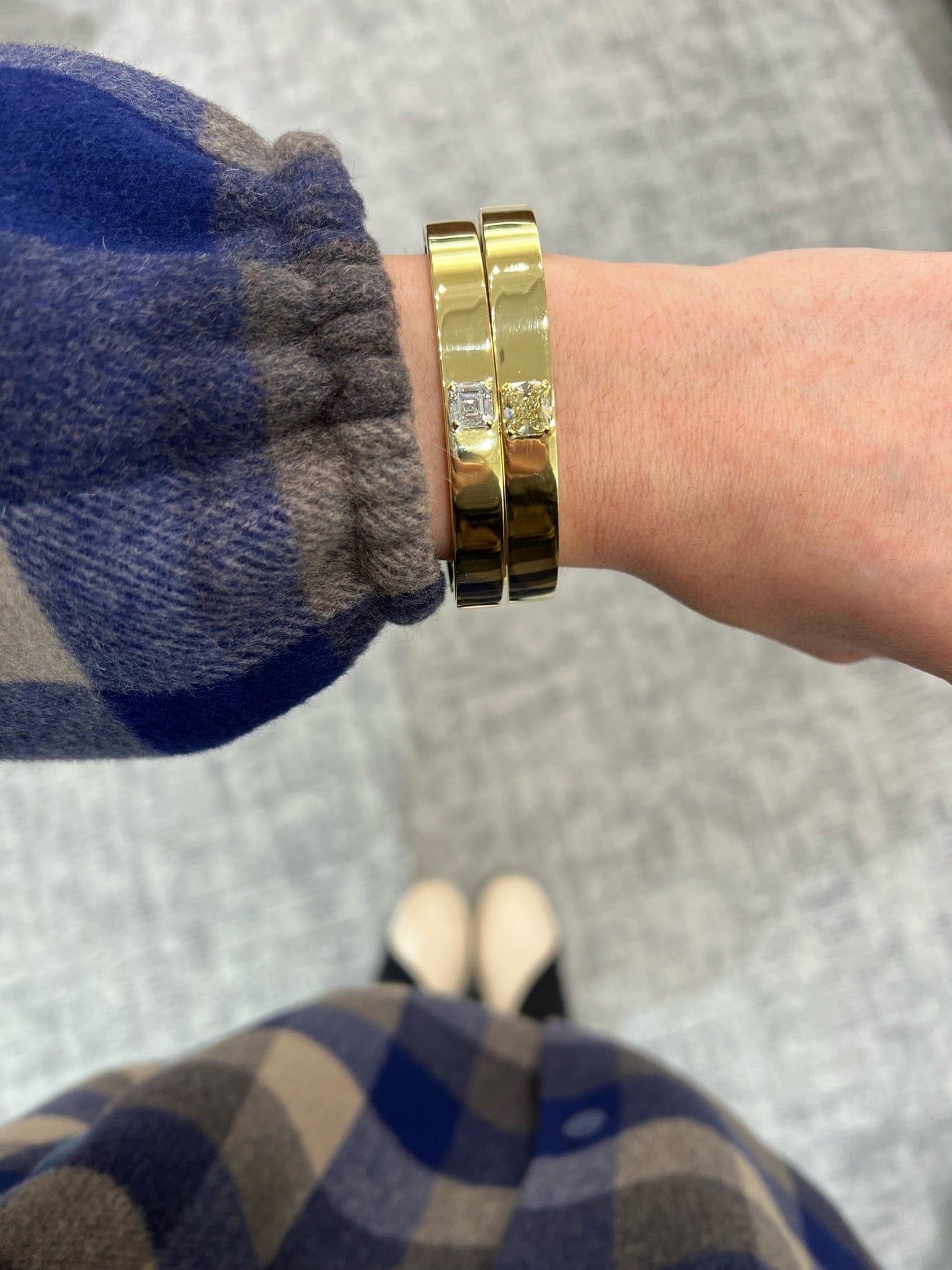 18K Yellow Gold Fancy Yellow Diamond Bangle