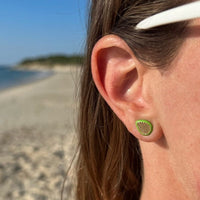 Personalized Kyle Enamel Fluted Pear Shape Stud Earrings