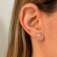 14K Rose Gold Bezel Set Diamond Stud Earrings
