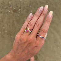 18K Rose Gold Sapphire & Diamond Marbella Stacking Ring