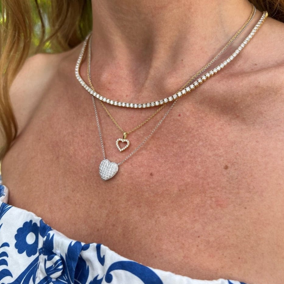 18K Yellow Gold Diamond Heart Pendant