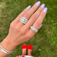 Eclat Jewels 18K White Gold Multi Diamond Shape Diamond Band