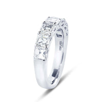 Platinum Square Emerald Cut Diamond Band