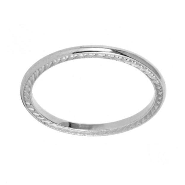 18K White Gold High Polished Band