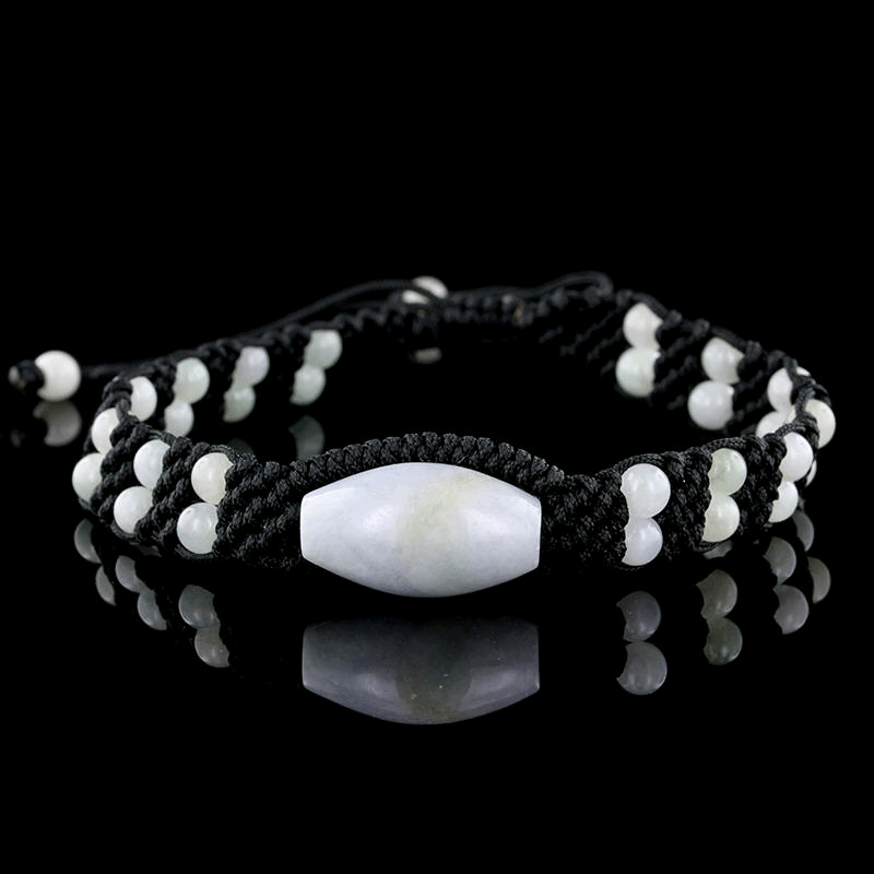 Burmese Jadeite Woven silk Bracelet