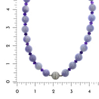 Platinum Lavender Jade and Amethyst Bead Necklace