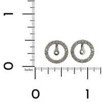 14K White Gold Round Diamond Halo Earring Jackets, 14k white gold, Long's Jewelers