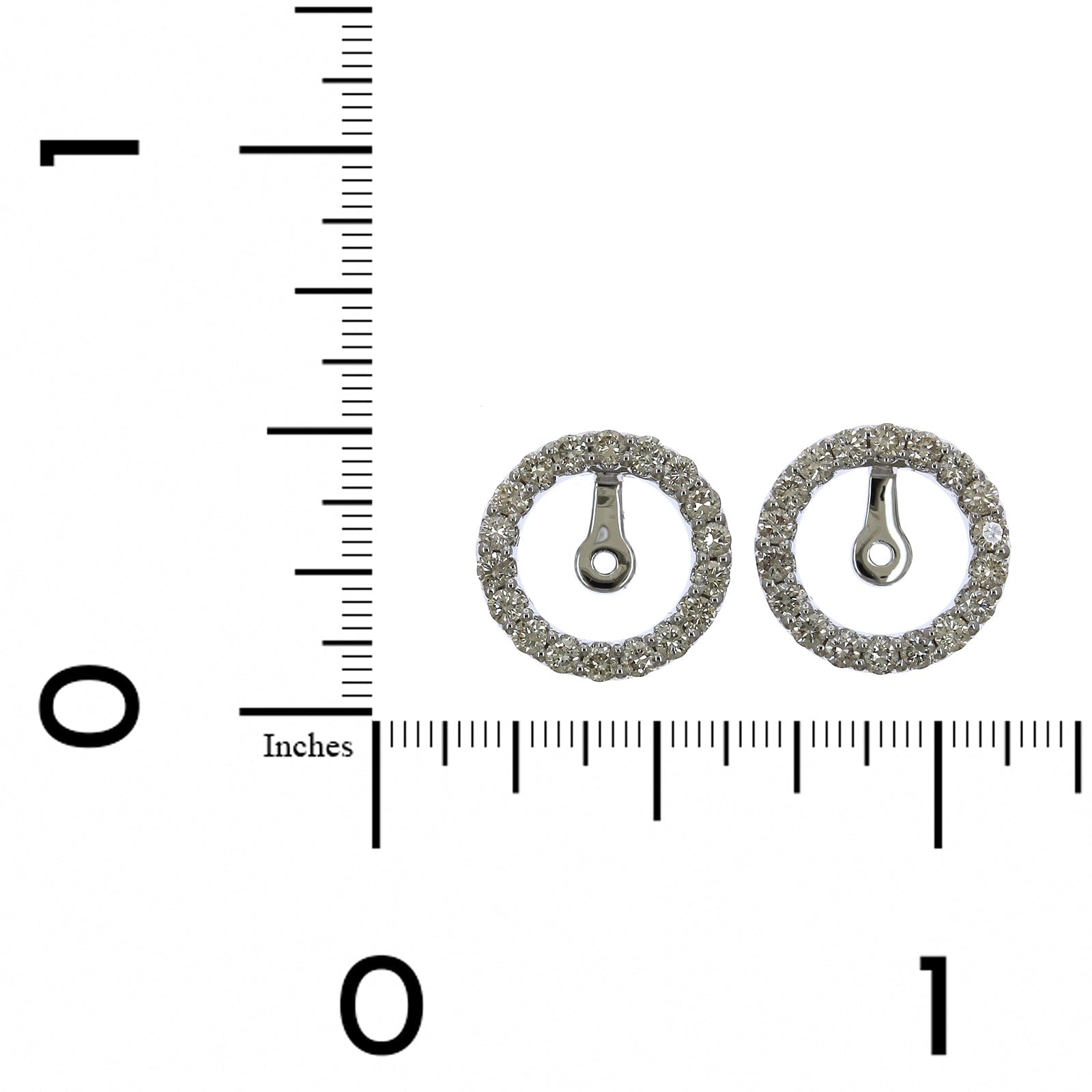 14K White Gold Round Diamond Halo Earring Jackets, 14k white gold, Long's Jewelers
