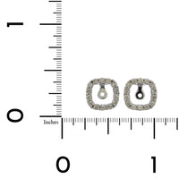 14K White Gold Cushion Diamond Halo Earring Jackets, 14k white gold, Long's Jewelers
