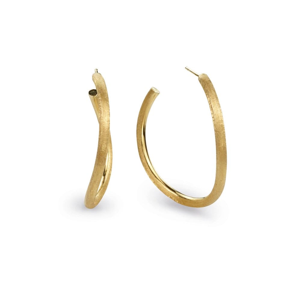Jaipur 18K Yellow Gold Large Curve Hoop Earrings, Gold, Long's Jewelers