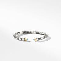 Cable Kids® Birthstone Bracelet with Aquamarine and 14K Gold, 4mm