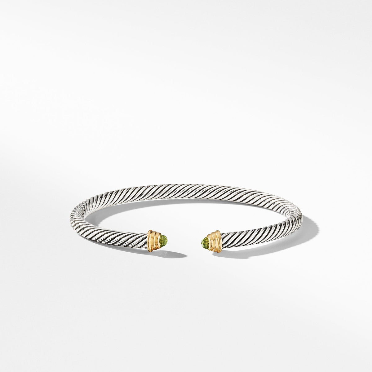 Cable Kids® Birthstone Bracelet with Peridot and 14K Gold, 4mm