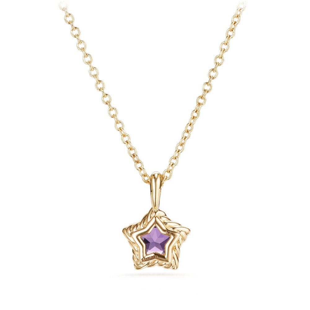 Cable Collectibles® Kids Star Charm Necklace with Amethyst in 18K Gold