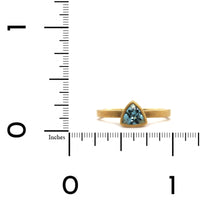 18K Yellow Gold Trillion Cut Aquamarine Ring
