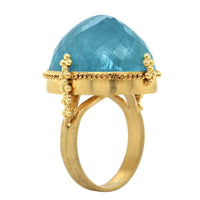18K Yellow Gold Oval Aquamarine Ring, Long's Jewelers