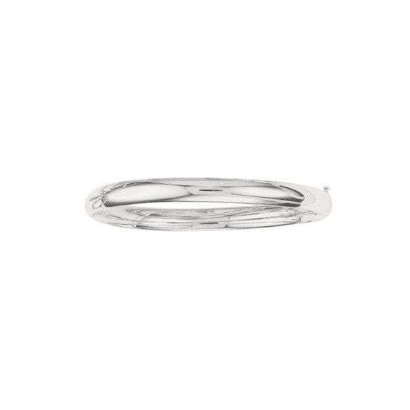 14K White Gold Domed Bangle Bracelet