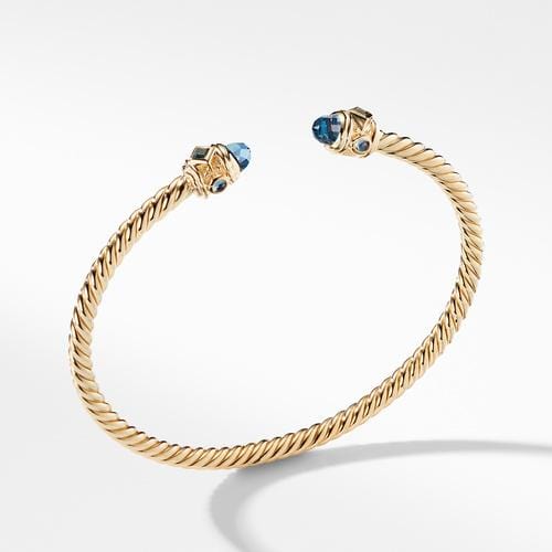 Renaissance Bracelet with Hampton Blue Topaz in 18K Gold, 3.5mm