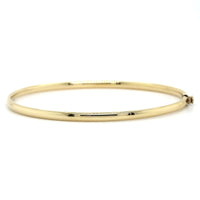 14K Yellow Gold Oval Hinged Bangle, 14k yellow gold, Long's Jewelers