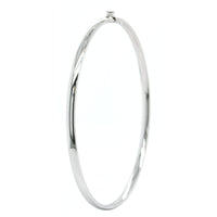 14K White Gold Oval Hinged Bangle, 14k white gold, Long's Jewelers