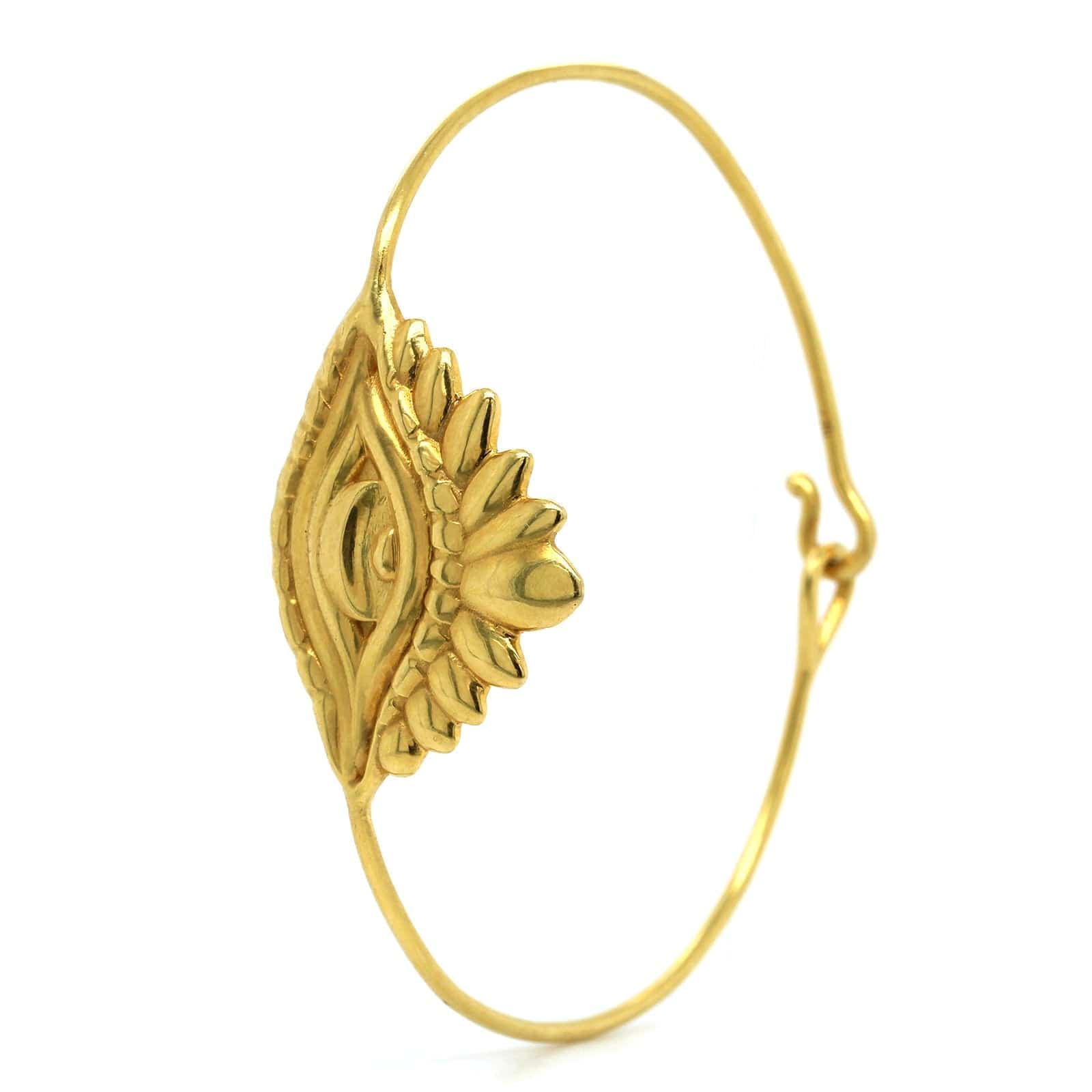 18K Yellow Gold Evil Eye Bangle Bracelet, 18k yellow gold, Long's Jewelers