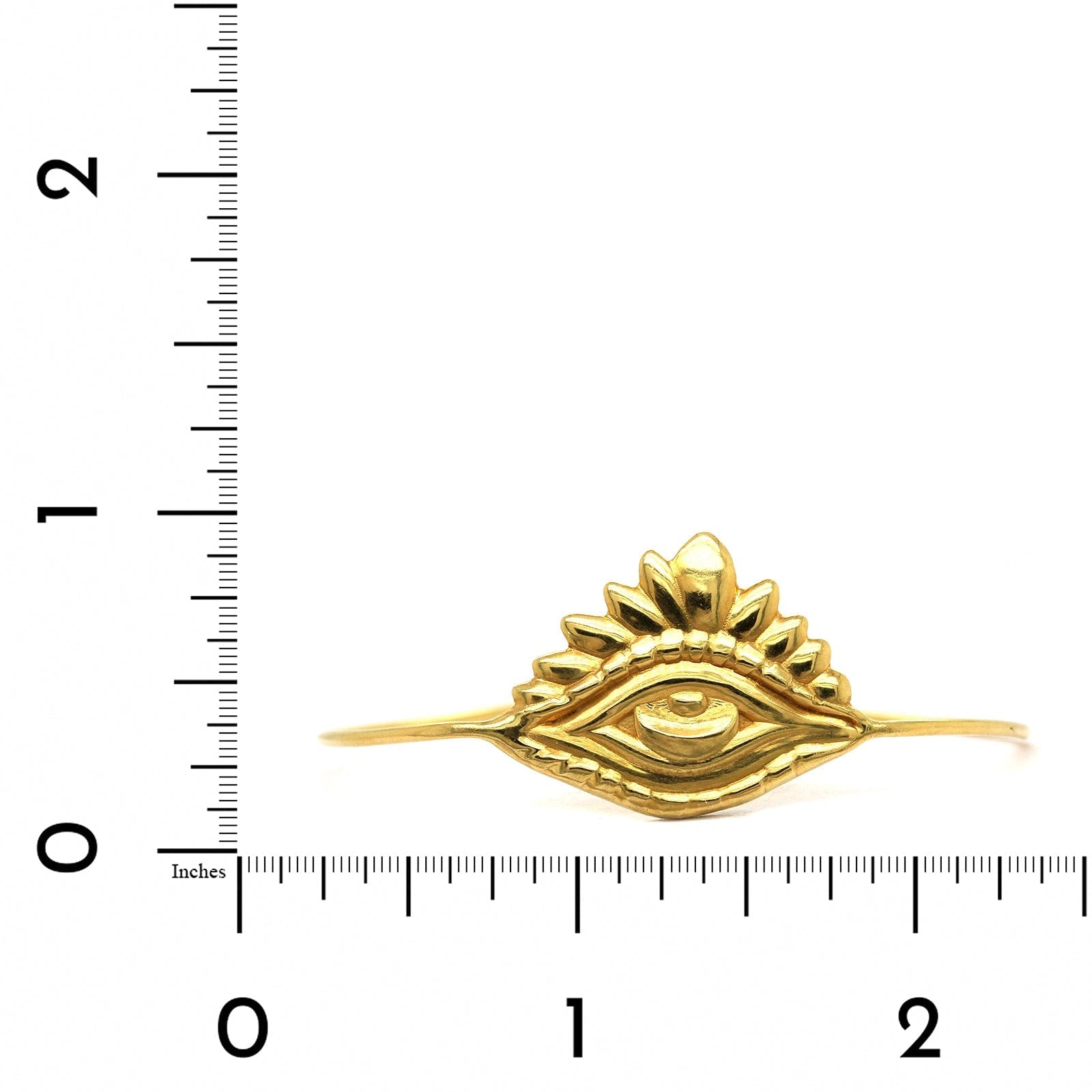 18K Yellow Gold Evil Eye Bangle Bracelet, 18k yellow gold, Long's Jewelers