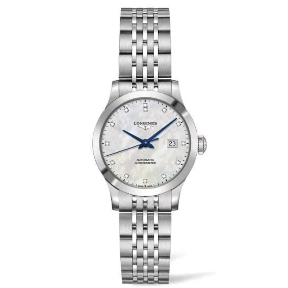 Record Automatic Stainless Steel Mother of Pearl Dial Watch