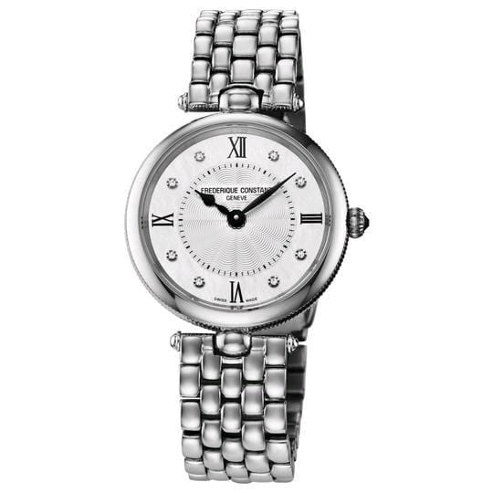 Frederique Constant Art Deco Quartz Diamond Silver Dial Watch FC-200MPWD2AR6B