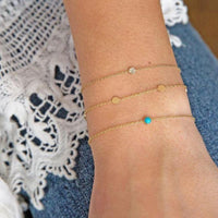 14K Yellow Gold Disc Bracelet