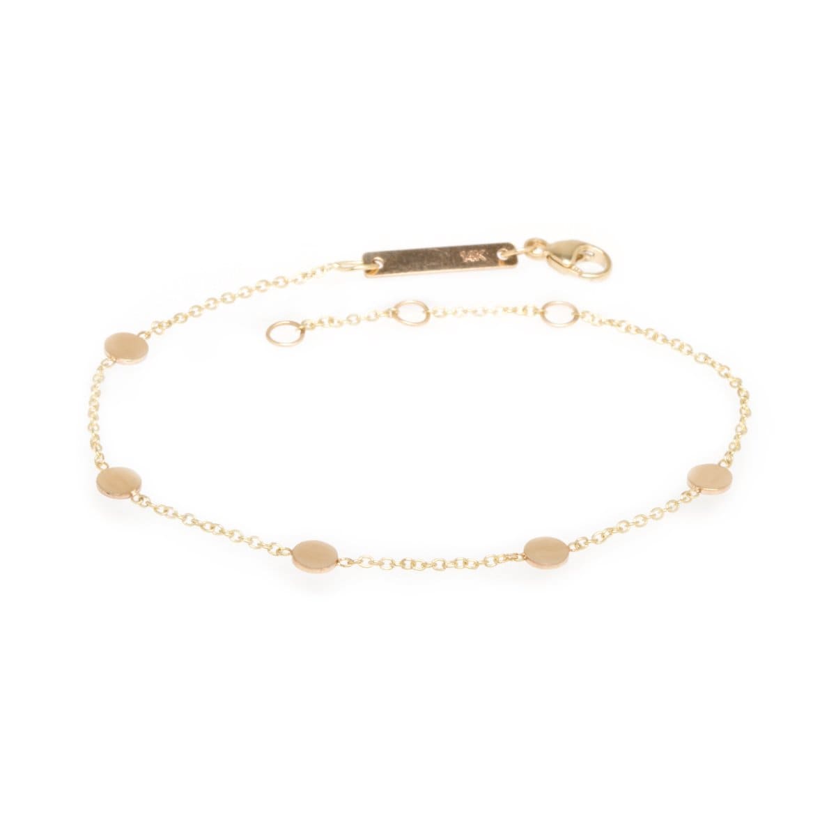 14K Yellow Gold Disc Bracelet