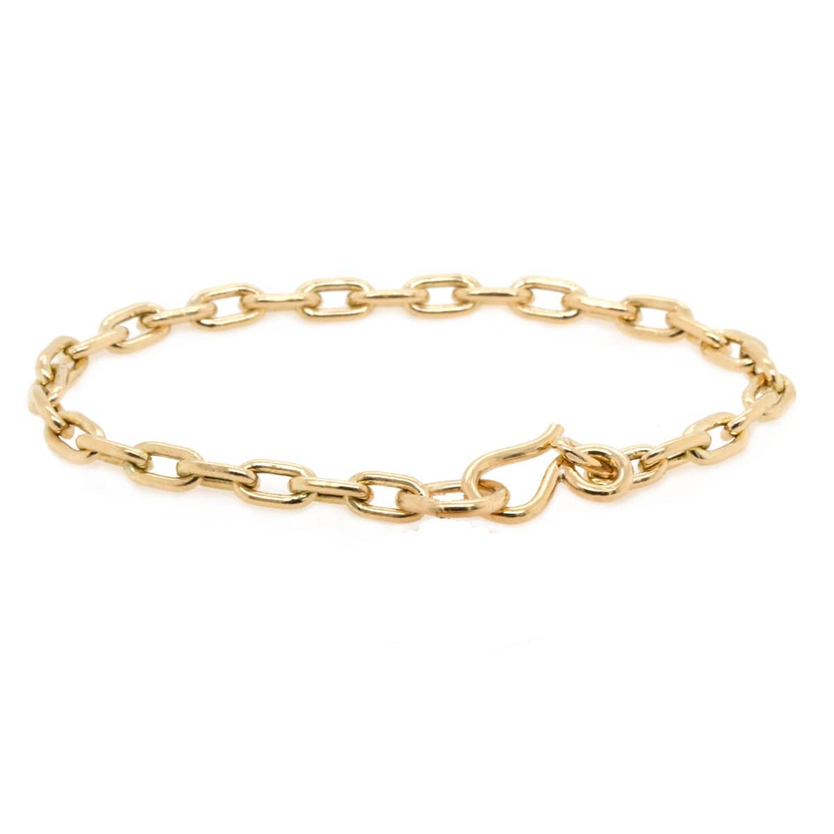 14K Yellow Gold Oval Link Bracelet