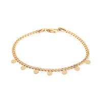 14K Yellow Gold Hanging Disc Bracelet