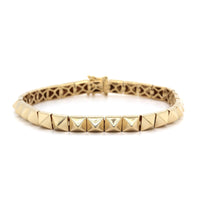 14K Yellow Gold Pyramid Bracelet