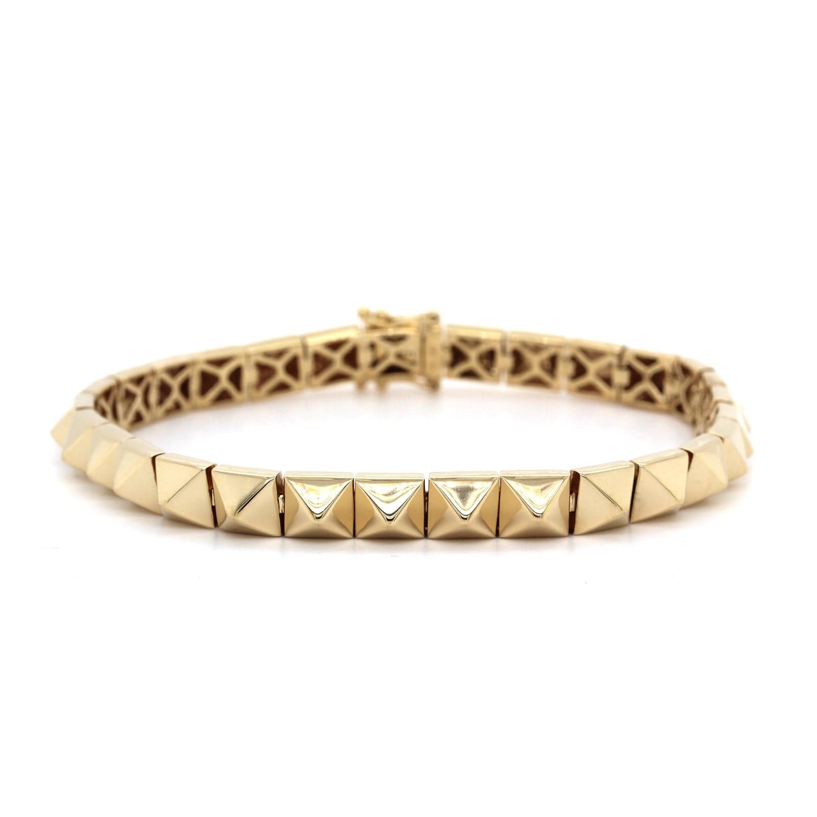 14K Yellow Gold Pyramid Bracelet