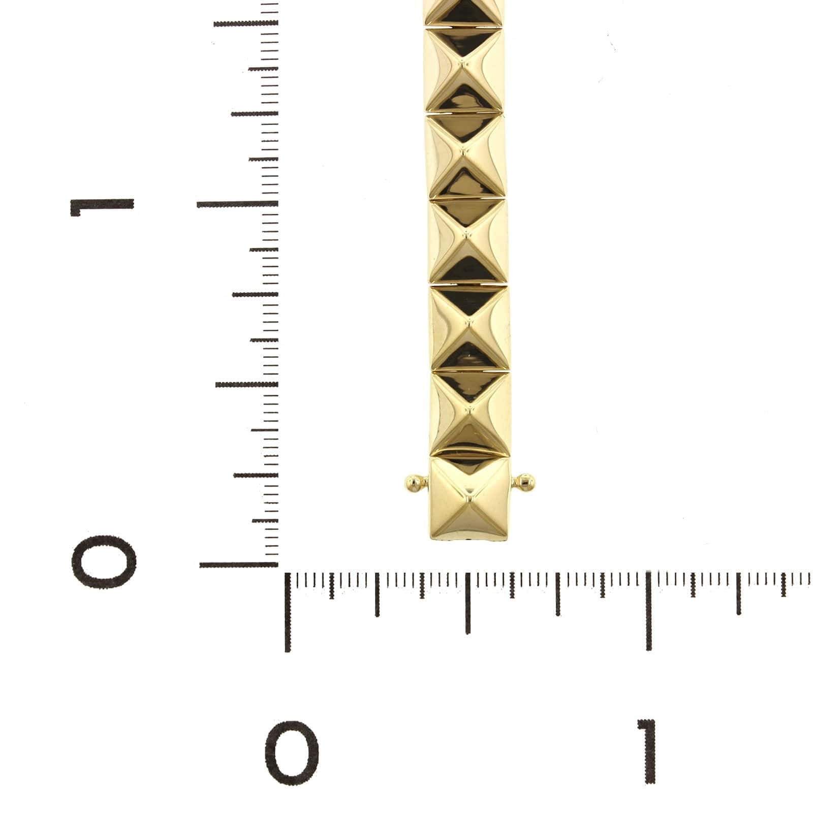 14K Yellow Gold Pyramid Bracelet