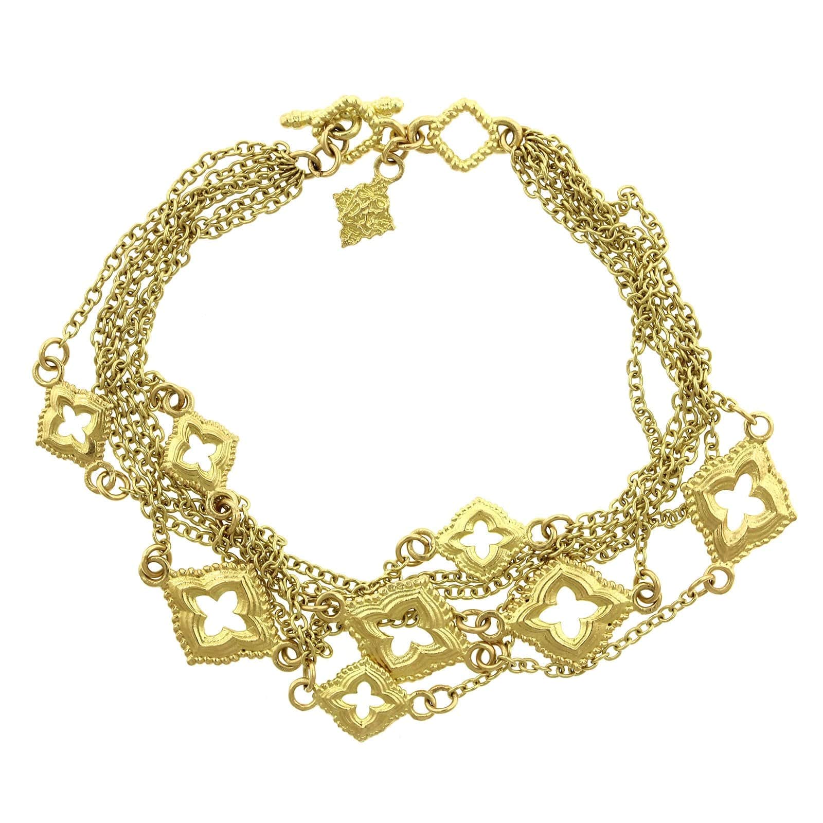 18K Yellow Gold Multi Link Chain Bracelet