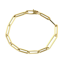 18k Yellow Gold Paperclip Bracelet