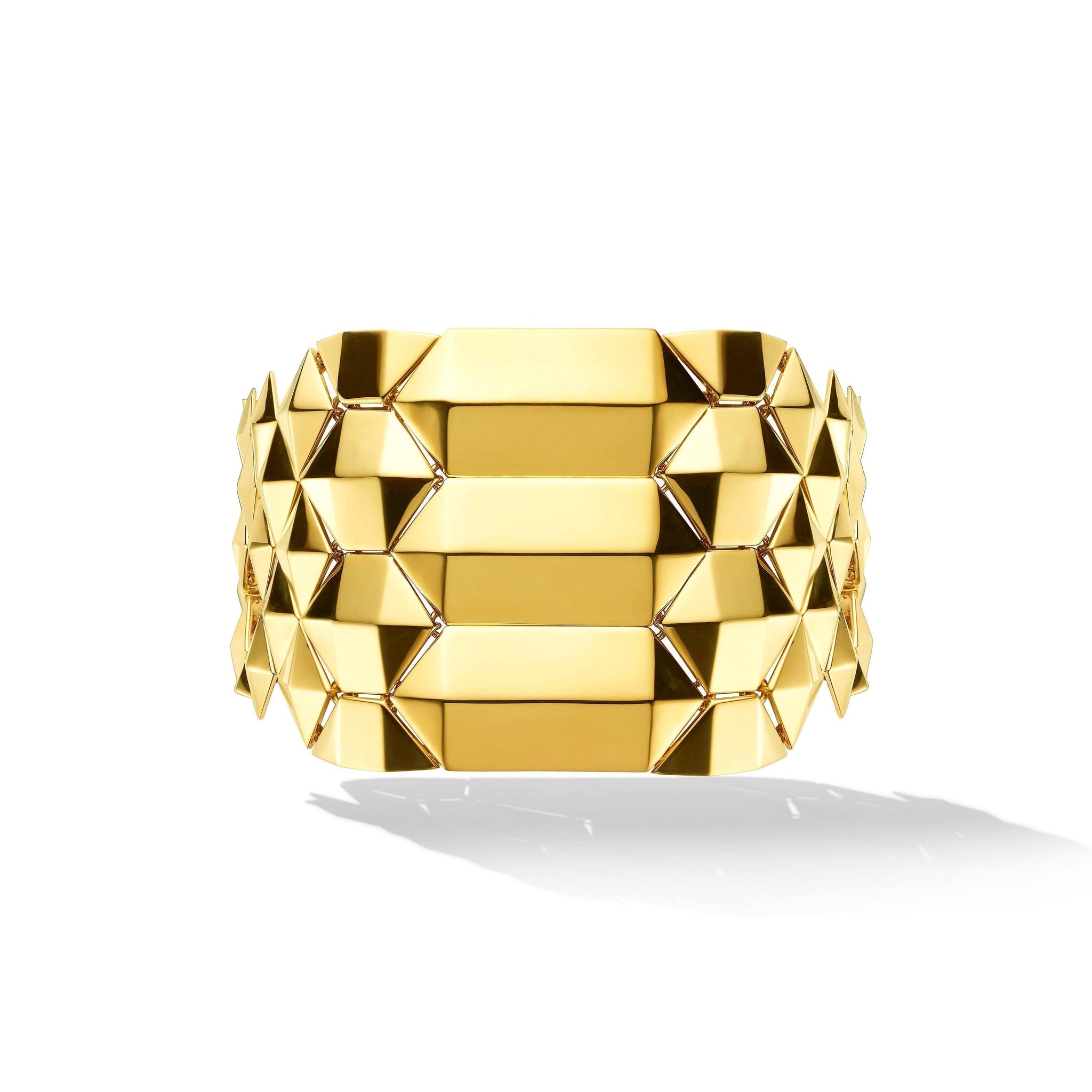 18K Yellow Gold Geometric Link Python Bracelet, 18k yellow gold, Long's Jewelers