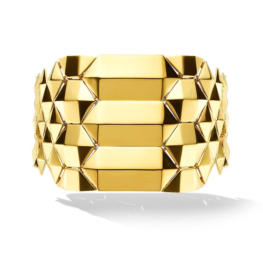 18K Yellow Gold Geometric Link Python Bracelet, 18k yellow gold, Long's Jewelers
