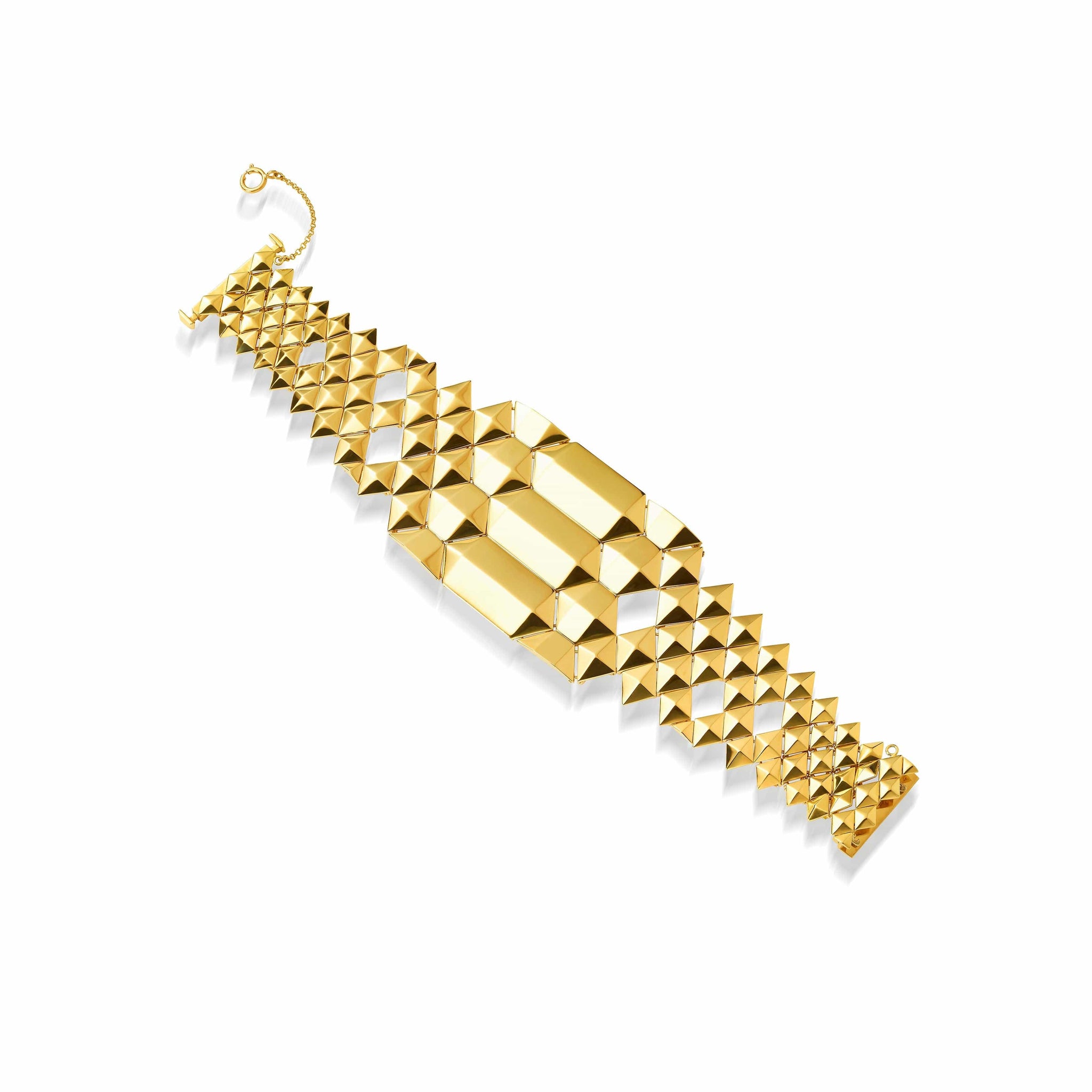 18K Yellow Gold Geometric Link Python Bracelet, 18k yellow gold, Long's Jewelers