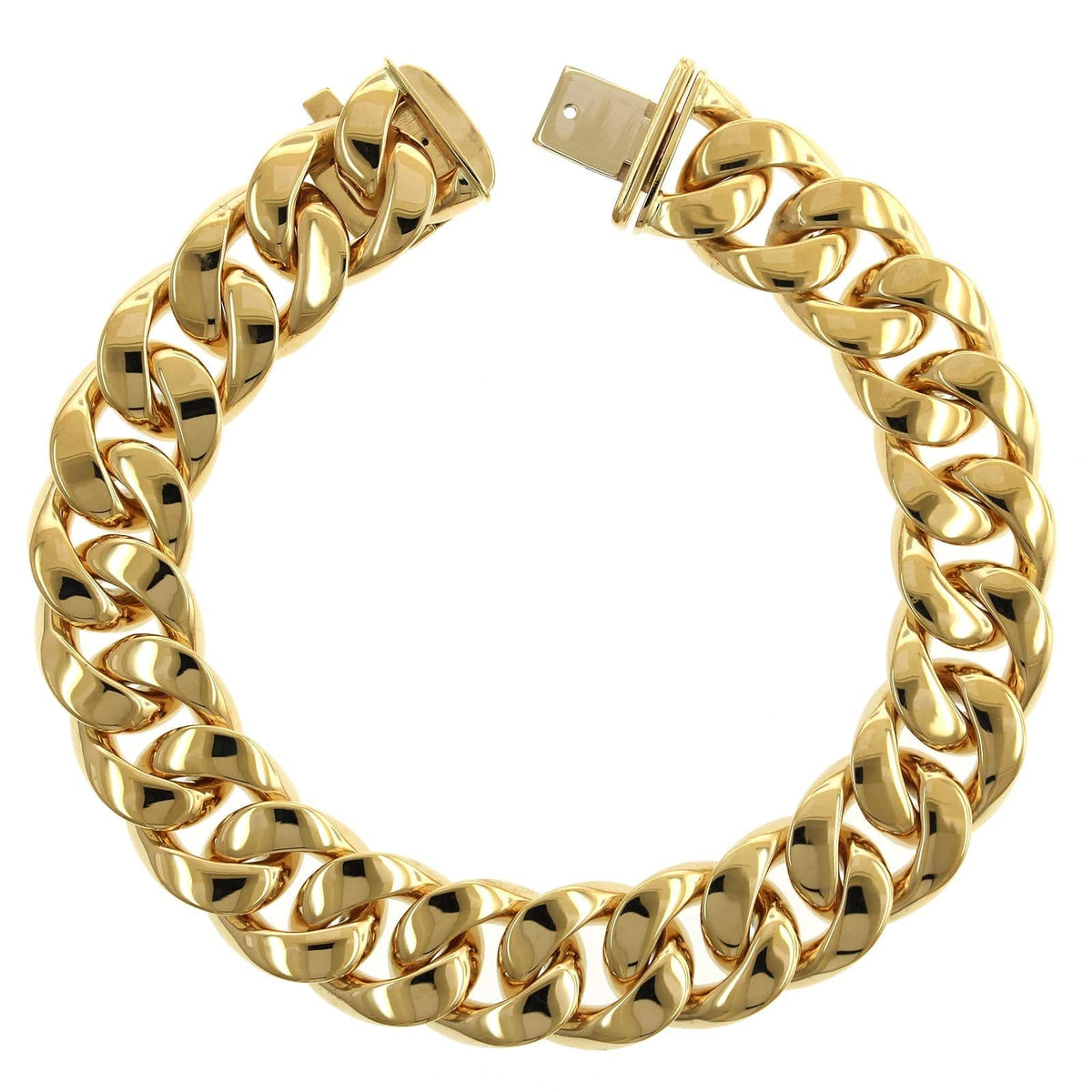 18K Yellow Gold Thick Curb Chain Bracelet – Long’s Jewelers