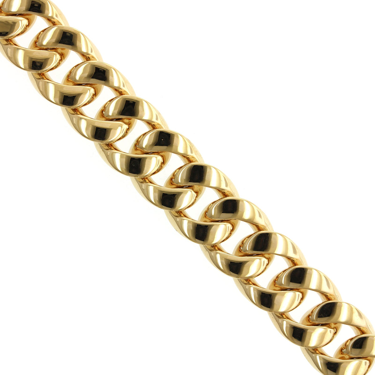 18K Yellow Gold Thick Curb Chain Bracelet, 18k yellow gold, Long's Jewelers