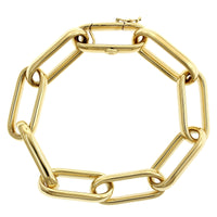 18K Yellow Gold Elongated Square Link Bracelet, 18k yellow gold, Long's Jewelers